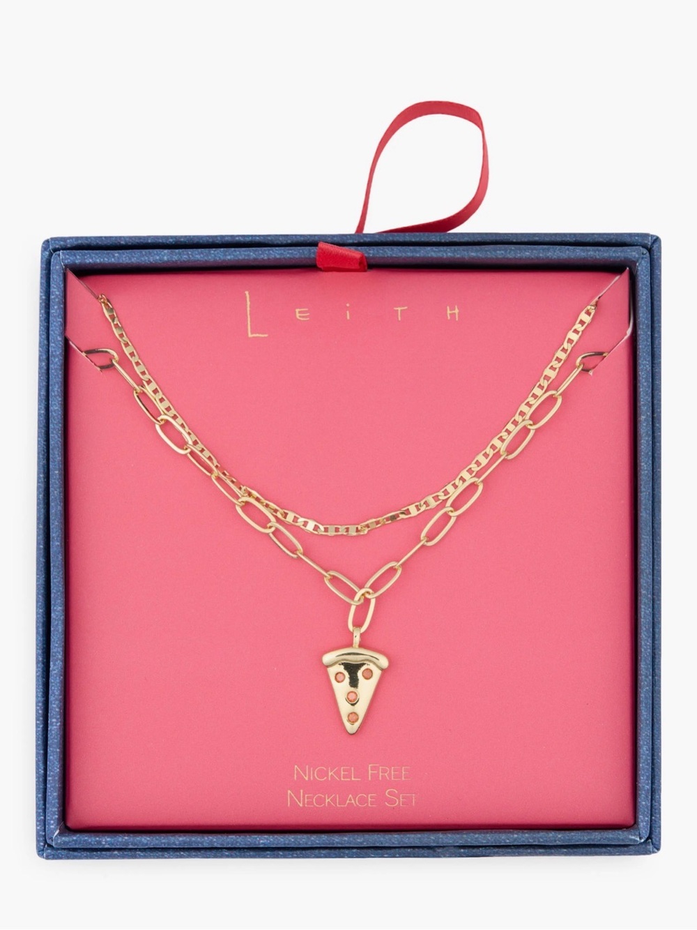 Leith Gold Layered Necklace Set with Pizza Slice Charm~Sold at Nordstrom